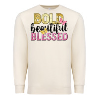 Sandshell bold beautiful blessed Premium Sweatshirt - LillyAllenDesigns