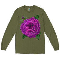 Army Green Celestial Rose Long Sleeve Tee - LillyAllenDesigns