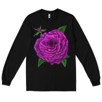 Black Celestial Rose Long Sleeve Tee - LillyAllenDesigns