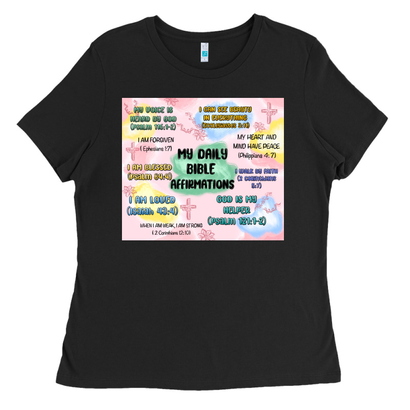 Daily Bible Affirmations Ladies Tee by MaliasSmallBusiness | Teevron