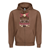 Chestnut softball mom Zipper Hoodie - MaliasSmallBusiness