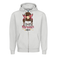 Dove Grey softball mom Zipper Hoodie - MaliasSmallBusiness
