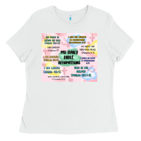 White daily bible affirmations Ladies Tee - MaliasSmallBusiness