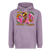 Lavender with god all things are possible black woman Heavyweight Hoodie - LillyAllenDesigns