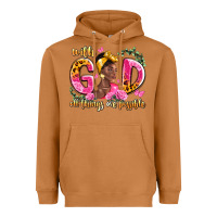 Meerkat with god all things are possible black woman Heavyweight Hoodie - LillyAllenDesigns