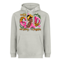 Moon Dust with god all things are possible black woman Heavyweight Hoodie - LillyAllenDesigns
