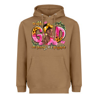 Toasted Coconut with god all things are possible black woman Heavyweight Hoodie - LillyAllenDesigns