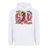 White with god all things are possible black woman Heavyweight Hoodie - LillyAllenDesigns
