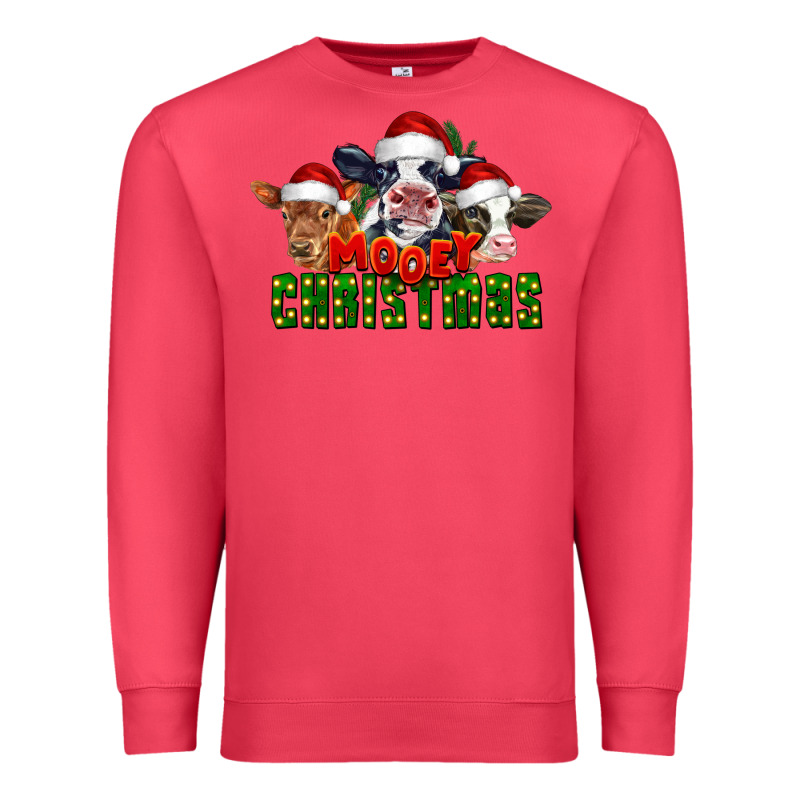 Mooey Christmas Cows Premium Sweatshirt by LillyAllenDesigns | Teevron