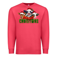 Cardinal Mooey Christmas Cows Premium Sweatshirt - LillyAllenDesigns