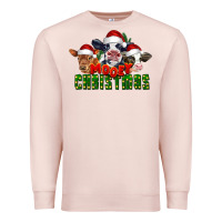 Pale Pink Mooey Christmas Cows Premium Sweatshirt - LillyAllenDesigns