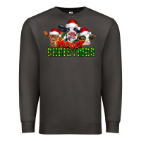Smoke Mooey Christmas Cows Premium Sweatshirt - LillyAllenDesigns