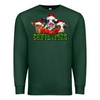 Sports Green Mooey Christmas Cows Premium Sweatshirt - LillyAllenDesigns