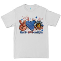 Dove Grey peace love america billie wilder Premium Tee - texasbilliewilder