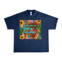 Navy raised 90's country guitar cactus sunflower's Urban Heavy Tee - Artiststas