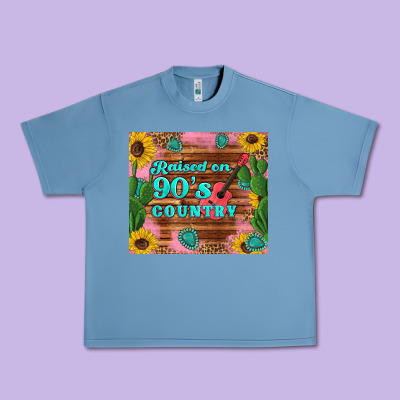 Raised 90's Country Guitar Cactus Sunflower's Urban Heavy Tee Designed By Artiststas
