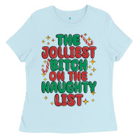 Baby Blue the jolliest bitch on the naughty list Ladies Tee - MaliasSmallBusiness