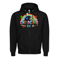 Black childcare life Zipper Hoodie - MaliasSmallBusiness