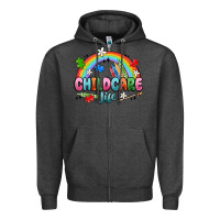 Charcoal Heather childcare life Zipper Hoodie - MaliasSmallBusiness