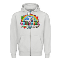 Dove Grey childcare life Zipper Hoodie - MaliasSmallBusiness