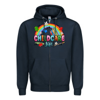 Navy childcare life Zipper Hoodie - MaliasSmallBusiness