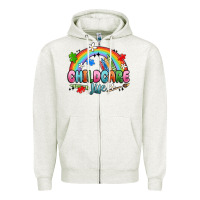 Oatmeal Heather childcare life Zipper Hoodie - MaliasSmallBusiness