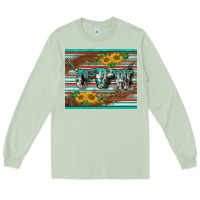 Matcha western cow serape leopard sunflowers mousepad Long Sleeve Tee - BarkalooDesign