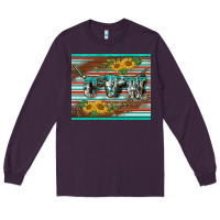 Plum western cow serape leopard sunflowers mousepad Long Sleeve Tee - BarkalooDesign