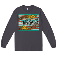 Smoke western cow serape leopard sunflowers mousepad Long Sleeve Tee - BarkalooDesign