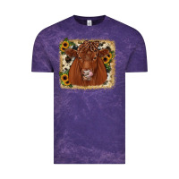Cloud Purple red angus cowhide sunflower Vintage Tee - JahusDesignShop