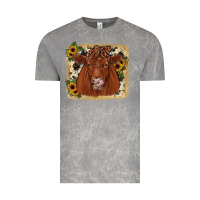 Cloud Rock red angus cowhide sunflower Vintage Tee - JahusDesignShop