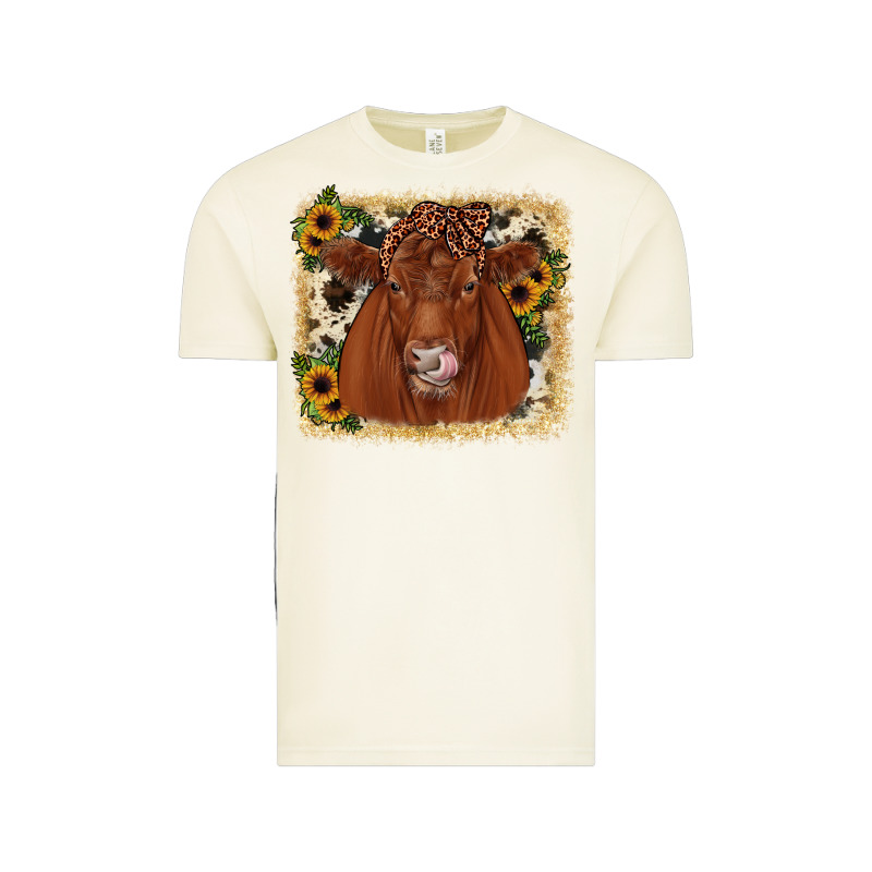 Red Angus Cowhide Sunflower Vintage Tee by JahusDesignShop | Teevron