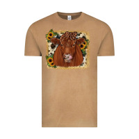 Vintage Camel red angus cowhide sunflower Vintage Tee - JahusDesignShop