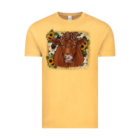 Vintage Mustard red angus cowhide sunflower Vintage Tee - JahusDesignShop