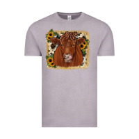 Vintage Zinc red angus cowhide sunflower Vintage Tee - JahusDesignShop