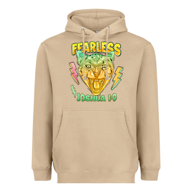 Fearless Joshua 1 9 Cheetah Heavyweight Hoodie by LillyAllenDesigns | Teevron