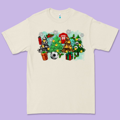 Christmas Trees With Soccer Premium Tee Designed By Zillion Design Studio