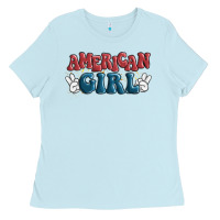 Baby Blue american girl Ladies Tee - MaliasSmallBusiness