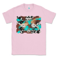 Bubblegum Pink western cowhide turquoise and wood background Classic Tee - Artiststas