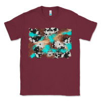 Burgundy western cowhide turquoise and wood background Classic Tee - Artiststas