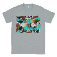 Heather Grey western cowhide turquoise and wood background Classic Tee - Artiststas