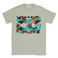 Matcha western cowhide turquoise and wood background Classic Tee - Artiststas