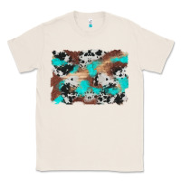 Natural western cowhide turquoise and wood background Classic Tee - Artiststas