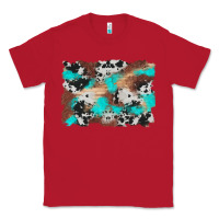 Red western cowhide turquoise and wood background Classic Tee - Artiststas