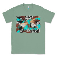 Sage western cowhide turquoise and wood background Classic Tee - Artiststas