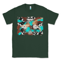 Sports Green western cowhide turquoise and wood background Classic Tee - Artiststas