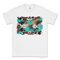 White western cowhide turquoise and wood background Classic Tee - Artiststas