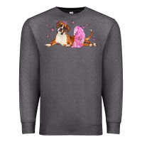 Charcoal Heather boxer dog with tutu Premium Sweatshirt - LillyAllenDesigns