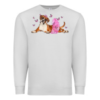 Dove Grey boxer dog with tutu Premium Sweatshirt - LillyAllenDesigns