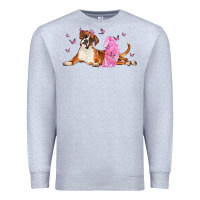 Heather Grey boxer dog with tutu Premium Sweatshirt - LillyAllenDesigns